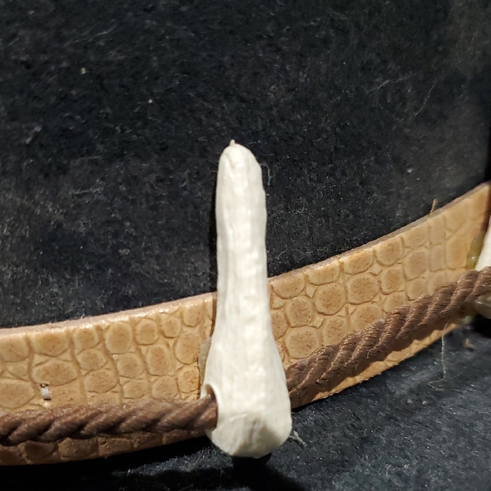 Vintage Black Crocodile Cowboy Hat with Brown Band &Accents Wool Aussie Outback - Picture 13 of 13